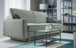 Schlafsofa California Schwarz mit Schlaffunktion und Bettkasten Couch für Wohnzimmer