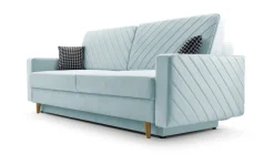 Schlafsofa California Schwarz mit Schlaffunktion und Bettkasten Couch für Wohnzimmer