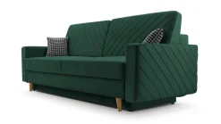 Schlafsofa California Schwarz mit Schlaffunktion und Bettkasten Couch für Wohnzimmer
