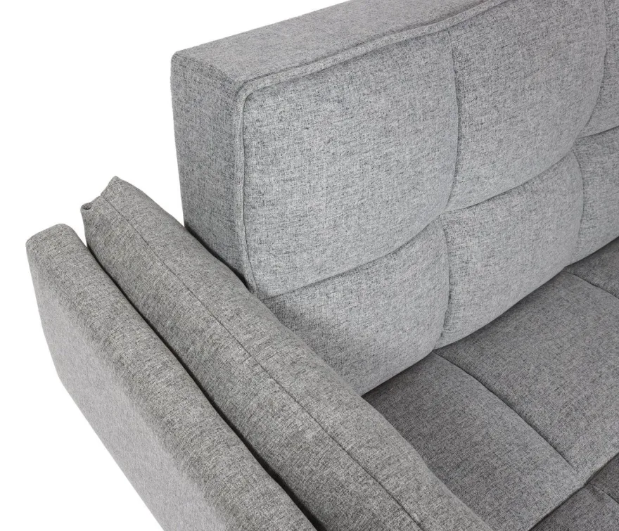 Schlafsofa HWC-K18 mit Ottomane, Couch Sofa Gästebett, Schlaffunktion 218x175cm