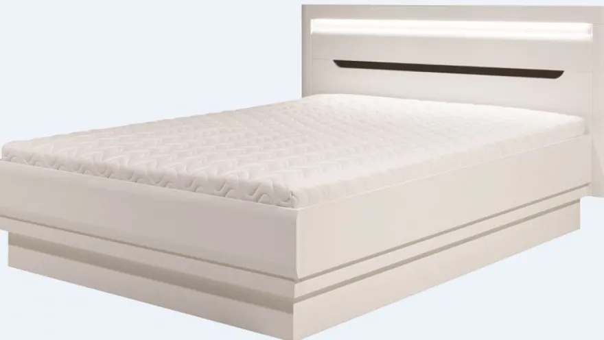 Schlafzimmer komplett weiß hochglanz IRIS Set C Schwebetürenschrank Bett Kommode
