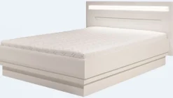Schlafzimmer komplett weiß hochglanz IRIS Set C Schwebetürenschrank Bett Kommode