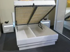 Schlafzimmer komplett weiß hochglanz IRIS Set C Schwebetürenschrank Bett Kommode