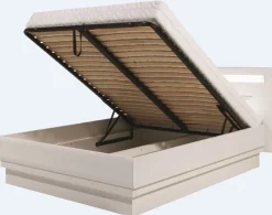 Schlafzimmer komplett weiß hochglanz IRIS Set C Schwebetürenschrank Bett Kommode