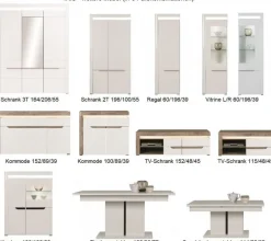 Schlafzimmer komplett weiß hochglanz IRIS Set C Schwebetürenschrank Bett Kommode