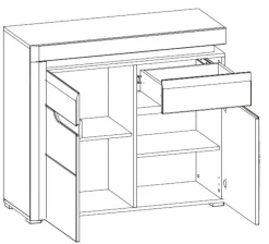 Schlafzimmer komplett weiß hochglanz IRIS Set C Schwebetürenschrank Bett Kommode
