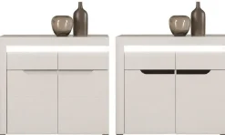 Schlafzimmer komplett weiß hochglanz IRIS Set C Schwebetürenschrank Bett Kommode