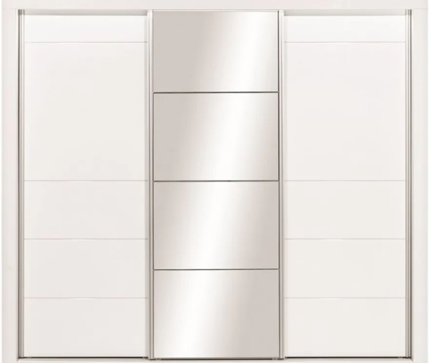 Schlafzimmer komplett weiß hochglanz IRIS Set C Schwebetürenschrank Bett Kommode