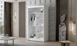 Schlafzimmerschrank LETTO III 100 mit Spiegel - Kleiderschrank Schiebetüren Schrank