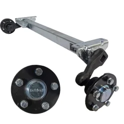 Schlegl 750kg Anhänger Achse MB8 - 1200mm - 5x112 - niedriger Bock - ungebremst