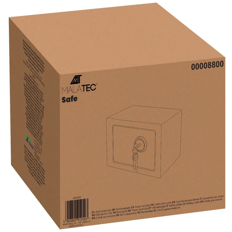 Schlüsselsafe Tresor A5 Schlüsselbox Safe Stahl Schwarz mit 3 Schlüsseln