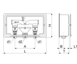 Schlösser Armaturen Rohrbeluefter Bauform E, 2-FACH Unterputz, 1/2
