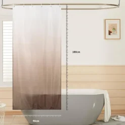 Schmaler Duschvorhang für Eck Dusche Badewanne Textil Polyester Gradient Taupe