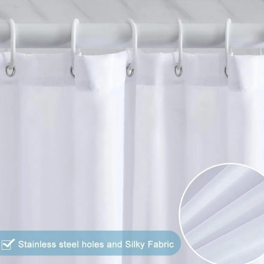 Schmaler Duschvorhang für Eck Dusche Badewanne Textil Polyester Gradient Taupe