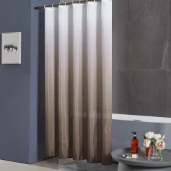Schmaler Duschvorhang für Eck Dusche Badewanne Textil Polyester Gradient Taupe