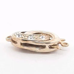 Schmuckschließe 9915 Schmuckverschluss Ketten-Armbandverschluss Oval Silber vergoldet