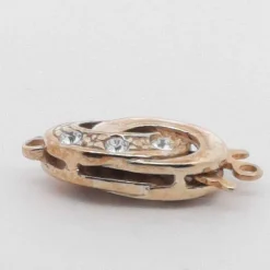 Schmuckschließe 9915 Schmuckverschluss Ketten-Armbandverschluss Oval Silber vergoldet