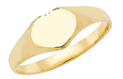Schöner 9 ct/Karat Gelb Gold Herz Mädchen - Maidens Ring