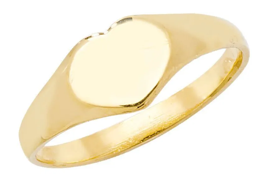 Schöner 9 ct/Karat Gelb Gold Herz Mädchen - Maidens Ring