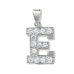Schöner 925 Sterling Silber Buchstaben / Initiale Damen - Anhänger mit Zirkonia