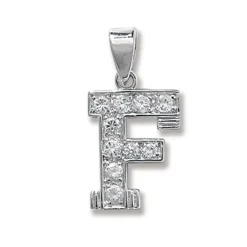 Schöner 925 Sterling Silber Buchstaben / Initiale Damen - Anhänger mit Zirkonia