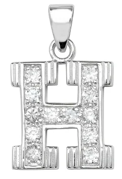 Schöner 925 Sterling Silber Buchstaben / Initiale Damen - Anhänger mit Zirkonia
