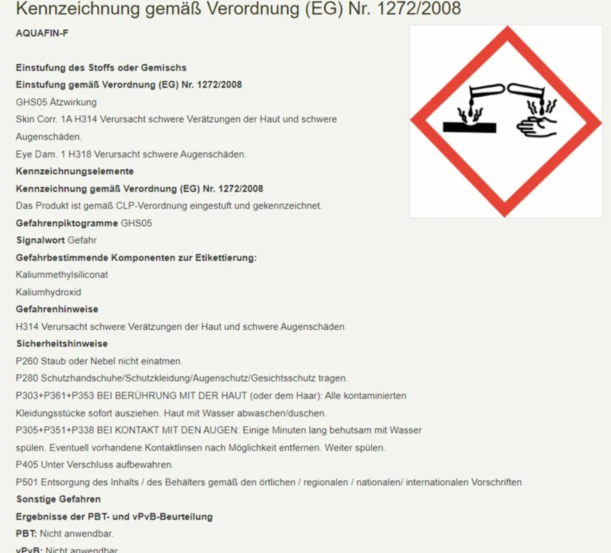 Schomburg Aquafin-f 30 kg Verkieselungslösung für nachträgliche Horizontalsperre