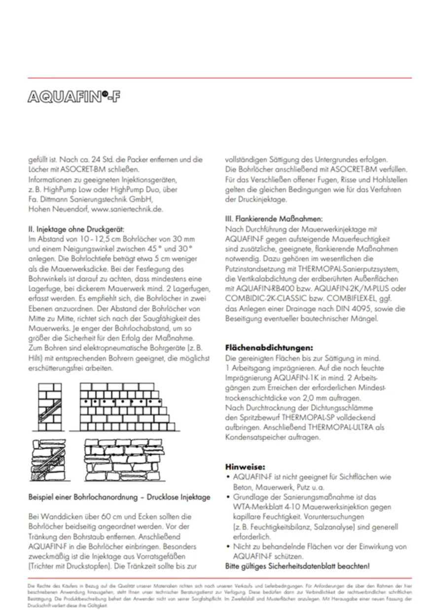 Schomburg Aquafin-f 30 kg Verkieselungslösung für nachträgliche Horizontalsperre