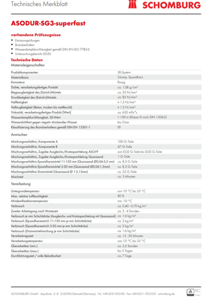 Schomburg ASODUR-SG3-superfast Epoxidharz-Schnellgrundierung Epoxidharzestrich
