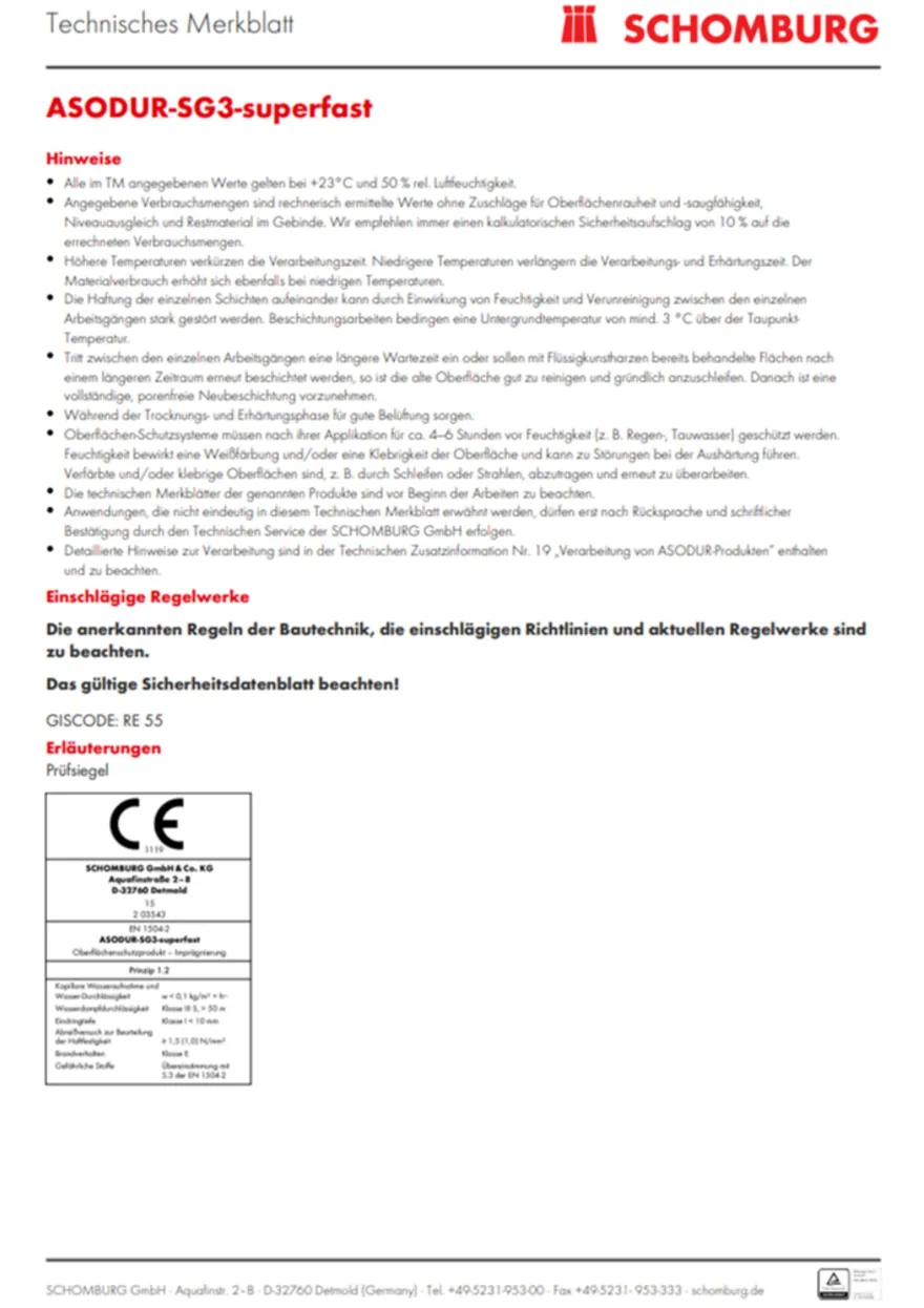 Schomburg ASODUR-SG3-superfast Epoxidharz-Schnellgrundierung Epoxidharzestrich