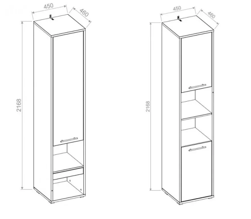 Schrankbett Wandbett Klappbett vertikal CP278 120x200 weiß hochglanz mit 2 Regalen