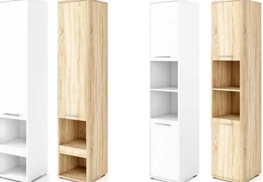 Schrankbett Wandbett Klappbett vertikal CP278 120x200 weiß hochglanz mit 2 Regalen