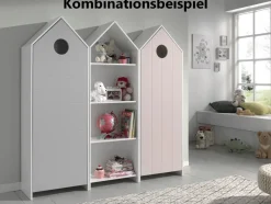 Schrank CASAMI 57,6x171,3x37 cm MDF Weiß und Pink