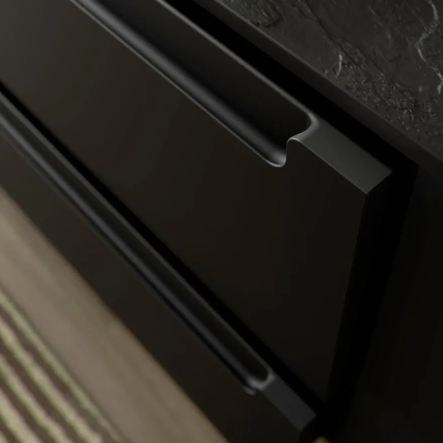 Schrank wandhängend Monterrey 700 2 Metallauszug mit Softeinzug BLACK VELVET 697 x 54