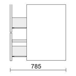 Schrank wandhängend Monterrey 700 2 Metallauszug mit Softeinzug BLACK VELVET 697 x 54