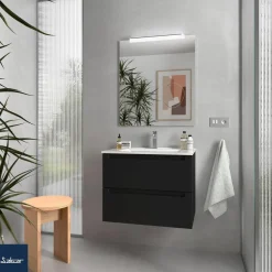 Schrank wandhängend Monterrey 700 2 Metallauszug mit Softeinzug BLACK VELVET 697 x 54