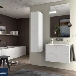 Schrank wandhängend UNIIQ 800 2 Schubladen mit Softeinzug MATT WEIß 797 x 540 x 450 m