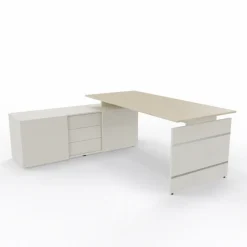 Schreibtisch Neapel mit Wangengestell und Sideboard 195x174x74cm