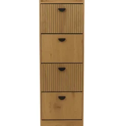 Schuhschrank HWC-O39, Schuhkipper Schuhregal 4 Klappen, MDF Melamin 148x50x24cm