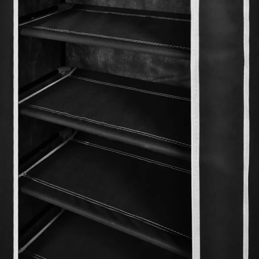 Schuhschrank Schuhregal Schuhablage 5 Schicht 58 x 28 x 106 cm Schwarz