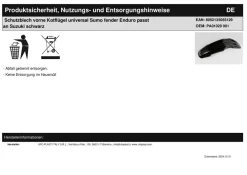 Schutzblech vorne Kotflügel universal Sumo fender Enduro passt an Suzuki schwarz
