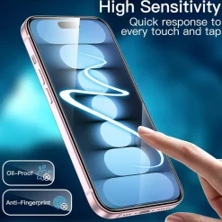 Schutzfolie für iPhone 15 6,1 Zoll Displayschutz 9H Glas Folie HD Klar 3 Stück
