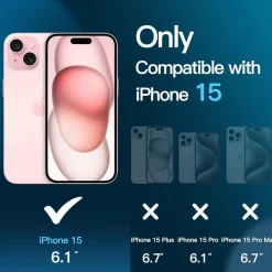 Schutzfolie für iPhone 15 6,1 Zoll Displayschutz 9H Glas Folie HD Klar 3 Stück