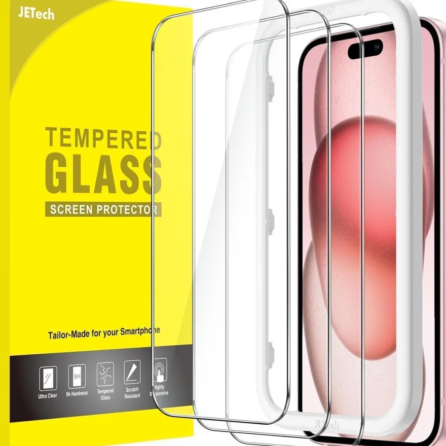Schutzfolie für iPhone 15 6,1 Zoll Displayschutz 9H Glas Folie HD Klar 3 Stück