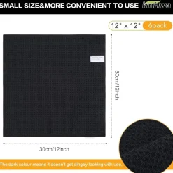 Schwarze Mikrofaser Spültücher 30x30cm - 10er Set fusselfrei & saugfähig