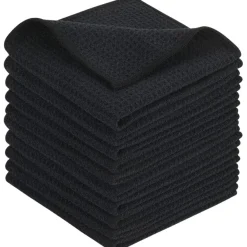Schwarze Mikrofaser Spültücher 30x30cm - 10er Set fusselfrei & saugfähig