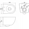 Schwarzes rimless-WC mit Duroplast-Sitz mit Soft-Close-Funktion und Wirbelspülung