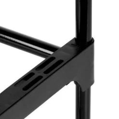 Schwarzes Schuhregal aus Metall, 3-stufig, 57 x 28 x 55 cm