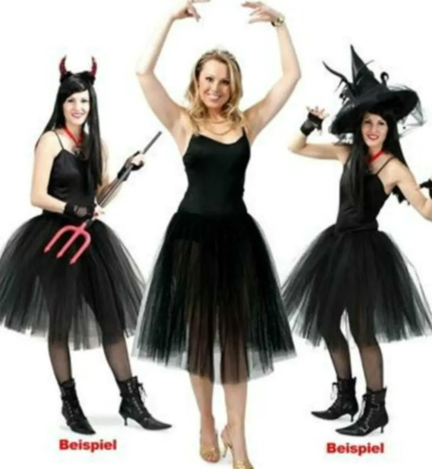 schwarzes Tutu Ballerina Kostüm Hexe Männerballett Gr. M-XL Karneval Halloween
