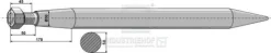 Schwerlastzinken L 820 mm Gewinde M28X1.5 Profil - Rund Ø 50 mm